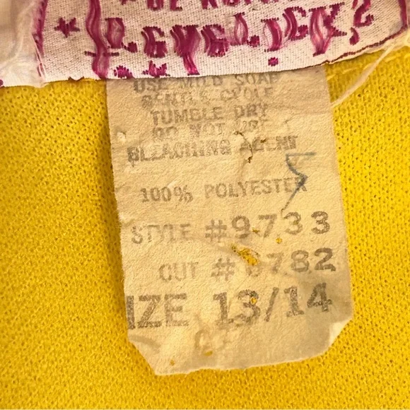 Fredrick’s of Hollywood Vintage 70s RARE Embroidered Bell Bottom Jumpsuit Yellow - Picture 11 of 14